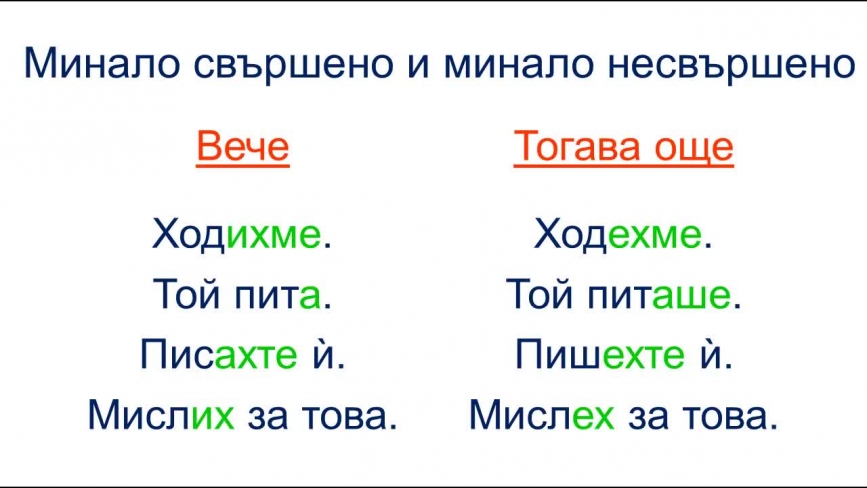 Минало свършено и минало несвършено време